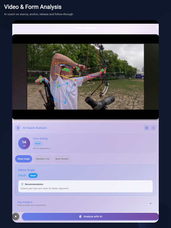 Archersense: AI Archery Coach iPad screenshot 1 - Sports app
