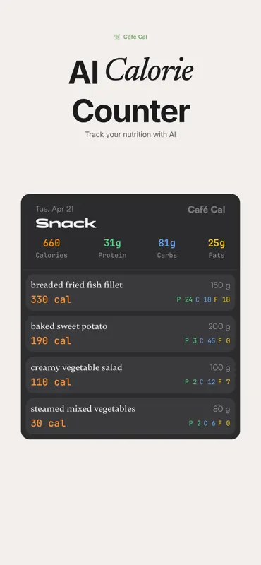 Cafe Cal: AI Calorie Tracker screenshot 4 of 9