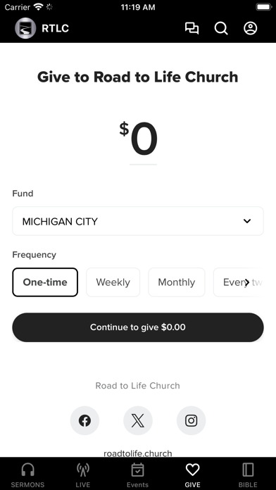 Road to Life Church iPhone screenshot 4 - Lifestyle app
