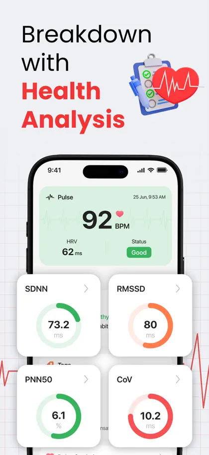 Heartory: Pulse & BP Monitor ekran görüntüsü 3 / 6