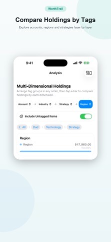 WorthTrail - Net Worth Tracker iPhone screenshot