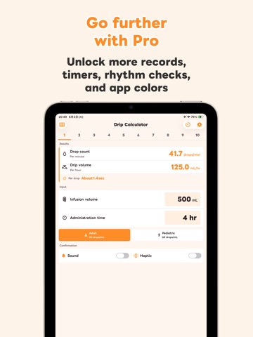 Drip Rate Calculator iPad screenshot