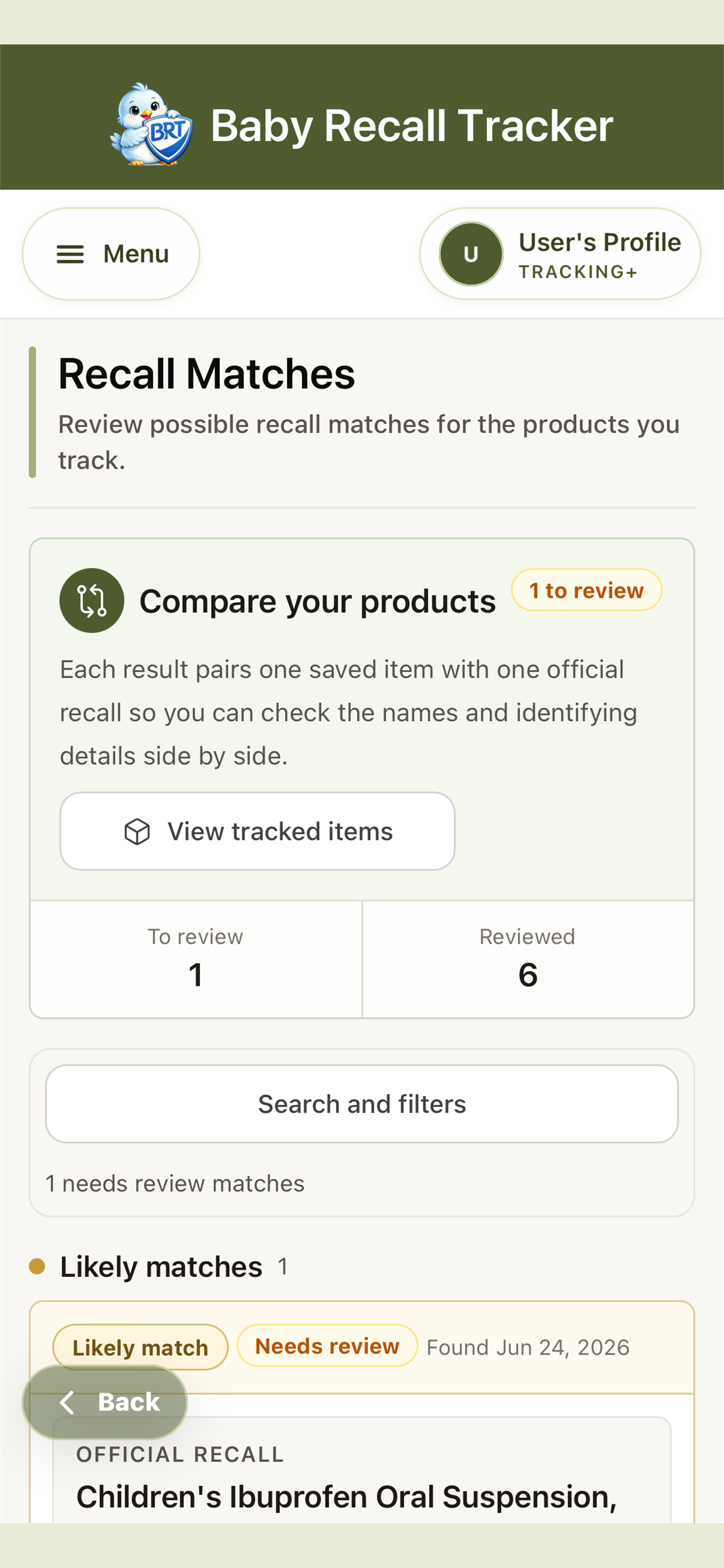 Baby Recall Tracker screenshot 4