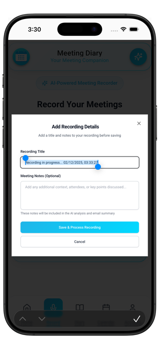Meeting Diary Screenshot 6 of 8
