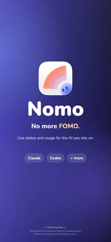 Nomo - AI Status & Usage screenshot 6 of 6