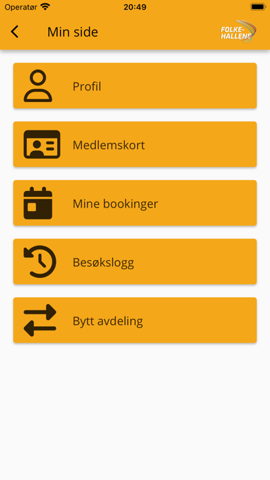Folkehallene Booking Screenshot