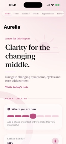 Aurelia: Midlife Health iPhone screenshot