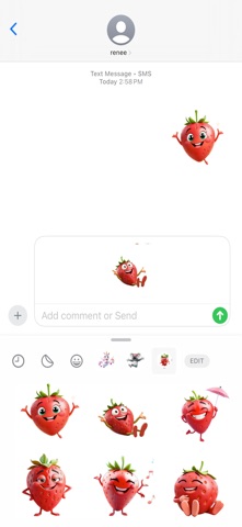 咯咯笑的草莓贴纸 screenshot