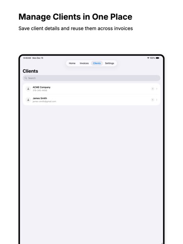 Bullet Invoices iPad screenshot