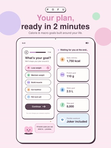 Pofu: Women's Calorie Counter iPad screenshot
