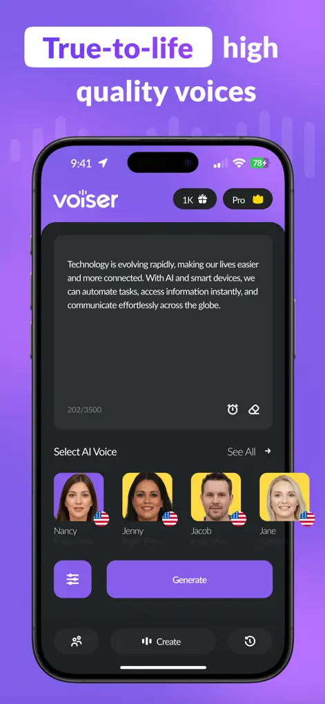 Voiser AI Text to Speech (TTS) - Utilities App | MWM