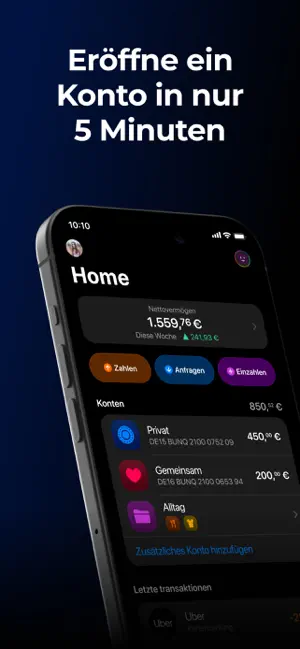 bunq iPhone screenshot 1