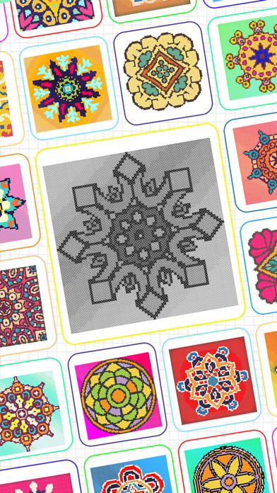 Mandala Cross Stitch Coloring Screenshot