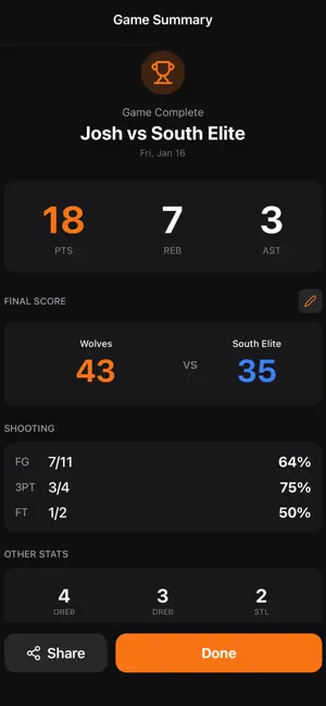 Hooply (Player Stat Tracker) screenshot 2