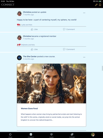 The She Center iPad screenshot