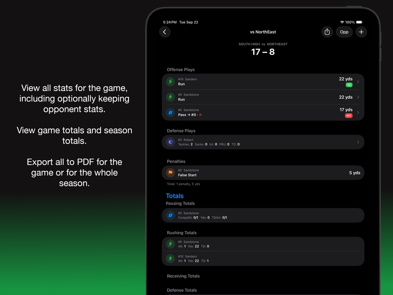 Screenshot 6 of Flag Football Stats