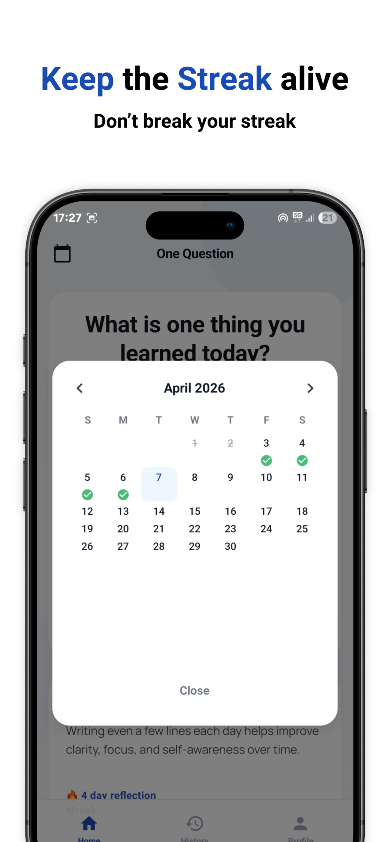 One Question: Daily Journal