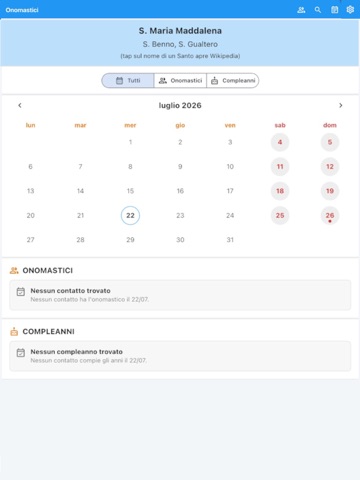 Compleanni + Onomastici iPad screenshot