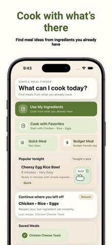 What To Cook: Easy Recipes iPhone screenshot