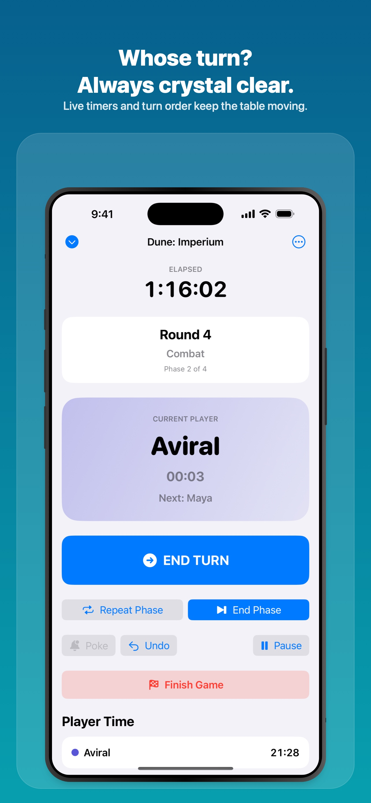 Turn Table: Board Game Timer screenshot 2
