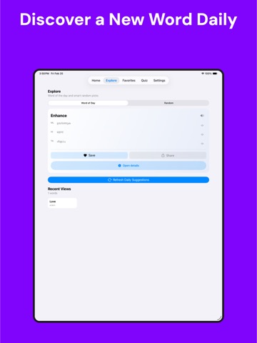 Hindi Malayalam Tamil Lex iPad screenshot