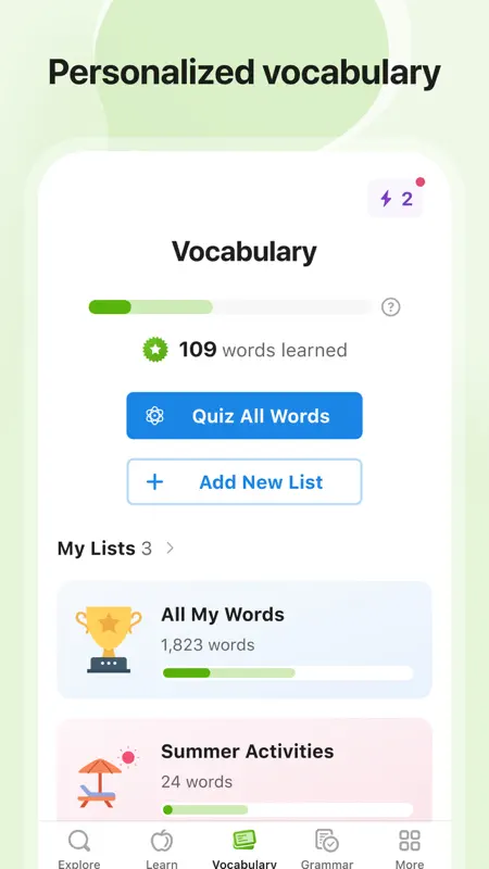 SpanishDictionary.com Learning screenshot 5 of 9