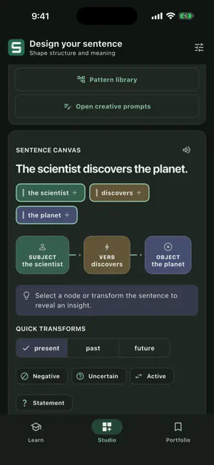 Syntaform: Sentence Studio screenshot 1