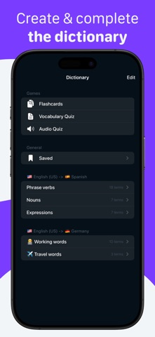 LexiT: Translator & Flashcards iPhone screenshot