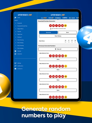 Arizona Lottery Numbers iPad screenshot
