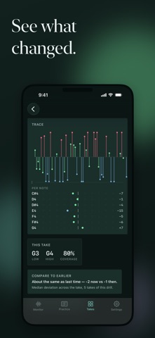 Larkspire Vocal Pitch & Range iPhone screenshot