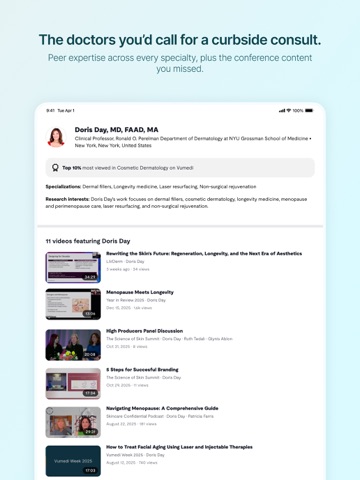 Vumedi iPad screenshot