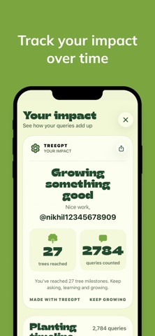 TreeGPT: Tree Planting AI iPhone screenshot