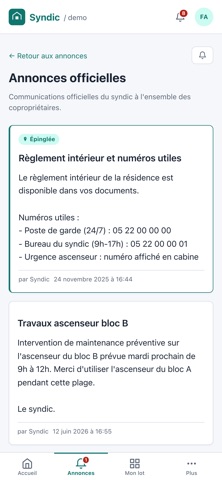 Ma Résidence · Syndic Platform iPhone screenshot