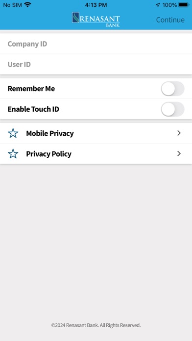 RenasantBiz for iPhone Screenshot