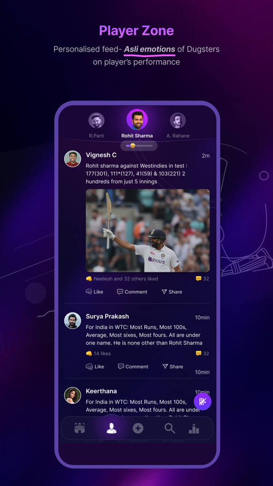 #1. Dugout - Scores, Fans & Banter (iOS) By: INTRACXN SPORTS PRIVATE LIMITED