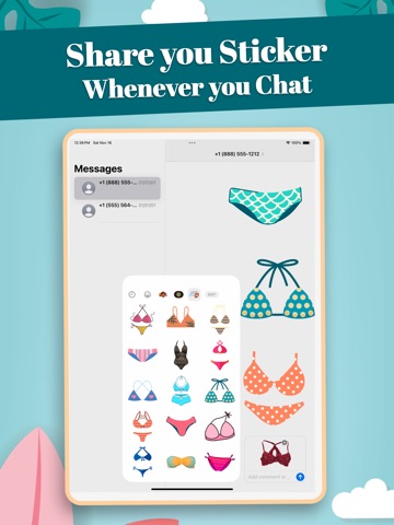 Girls Bikini Stickers iPad screenshot