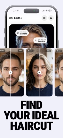 CutG: Haircuts & Face Shape iPhone screenshot 1