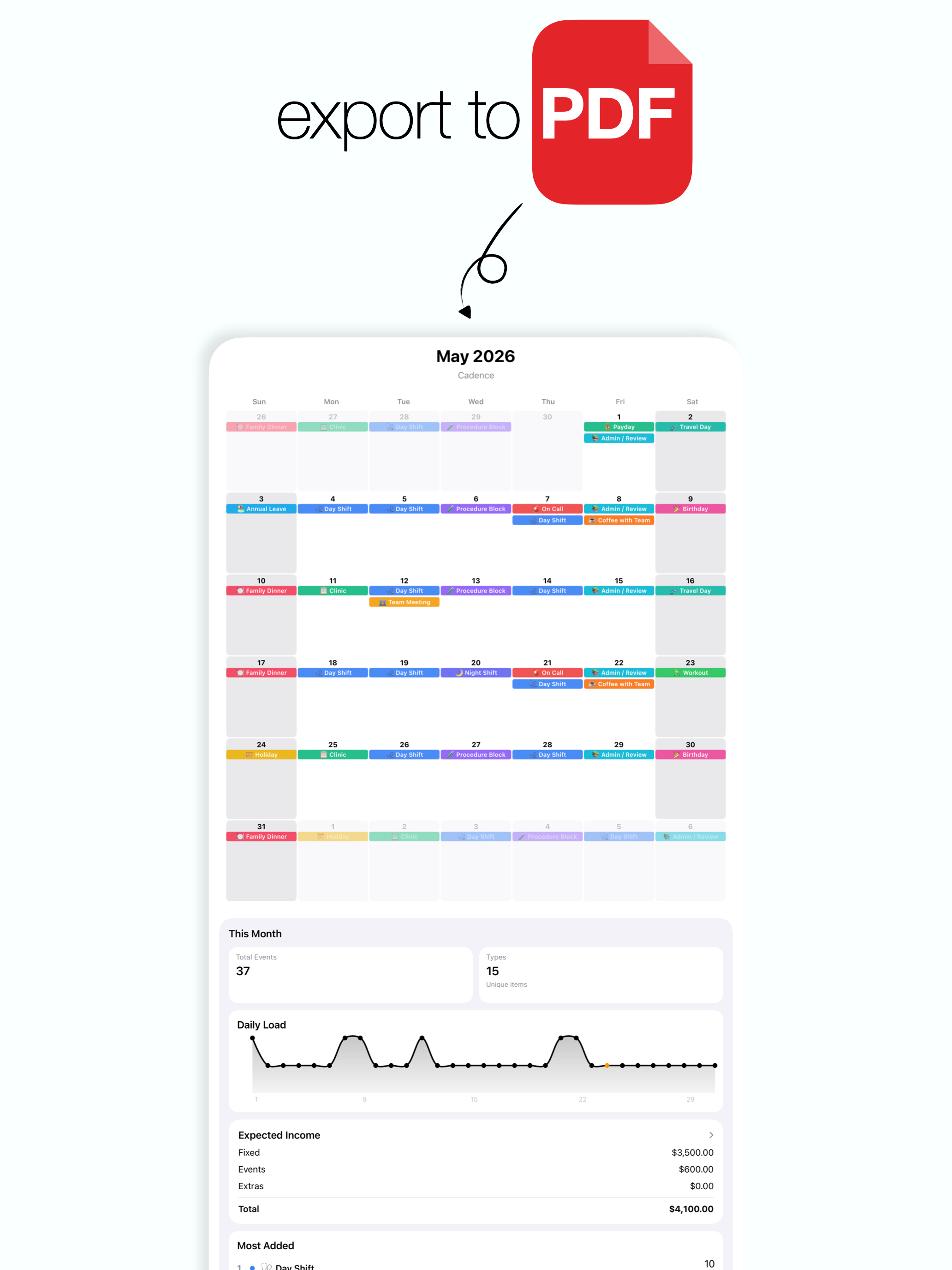 Shift Calendar: Cadence