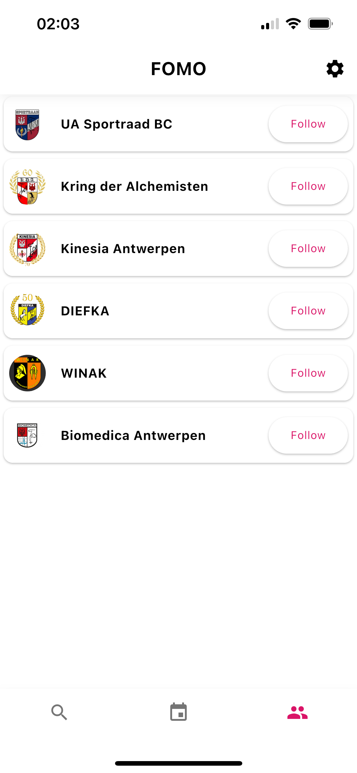 FOMO Discover Events