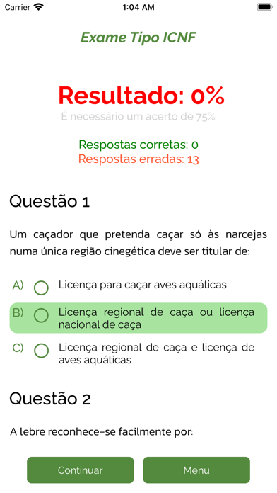 Carta de Caçador | app Screenshot