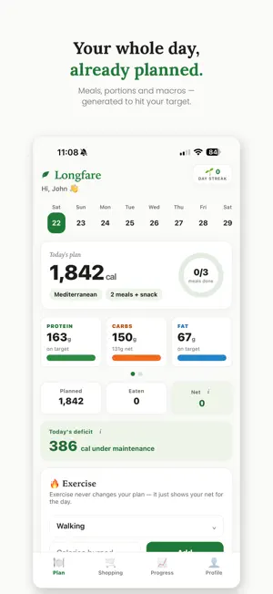 Longfare: Whole-Food Coach screenshot 1