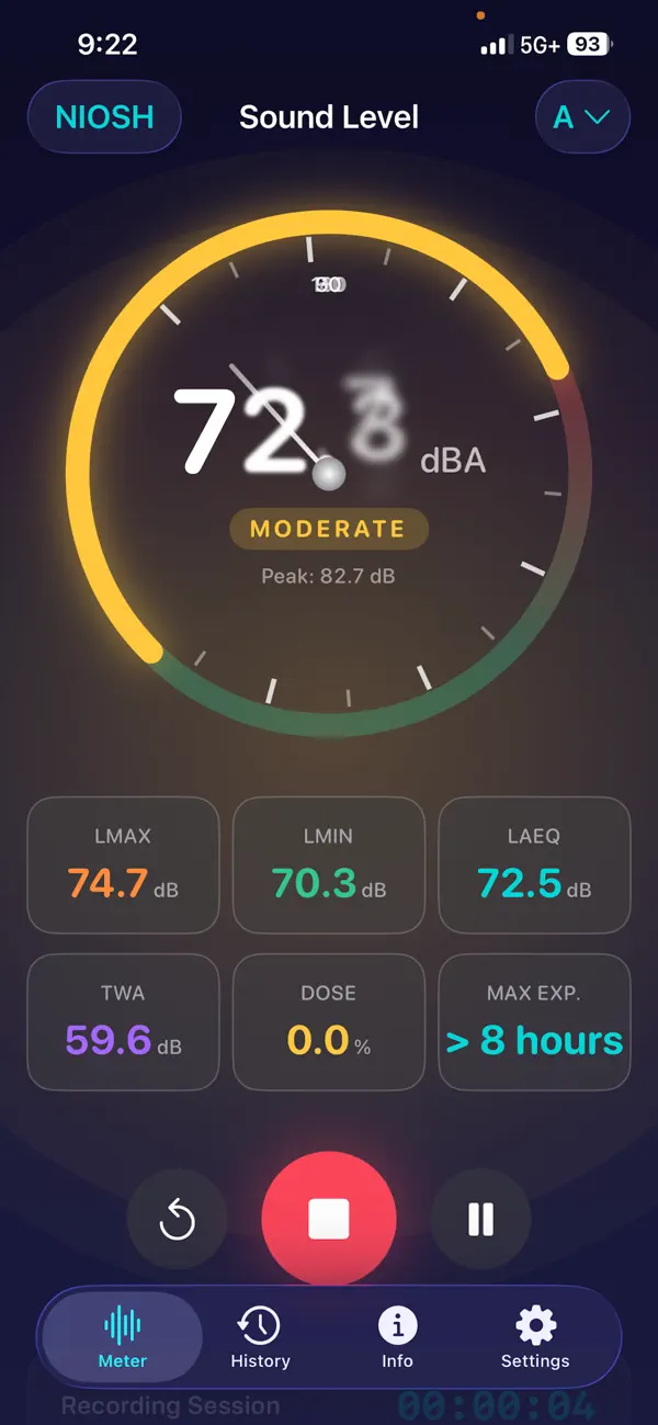 Screenshot #2 pour Noise Monitor - 噪音計