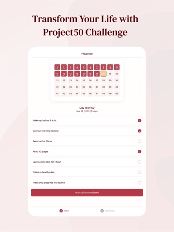 Project50 iPad screenshot