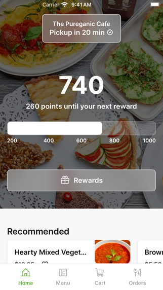 The Pureganic Cafe iPhone screenshot 1 - Food & Drink app