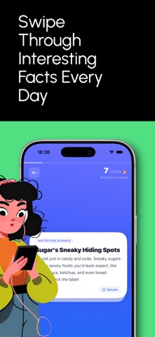 Swipe Learn: Fun & Weird Facts Screenshot 2 of 5