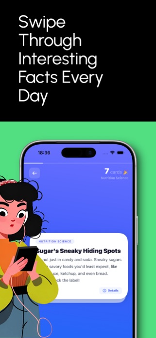 Swipe Learn: Fun & Weird Facts Screenshot 2 of 5