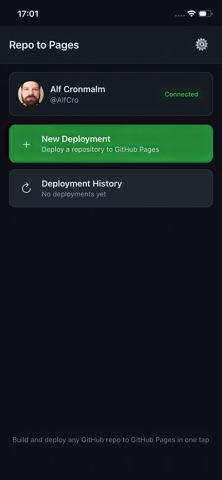 Repo to Pages screenshot