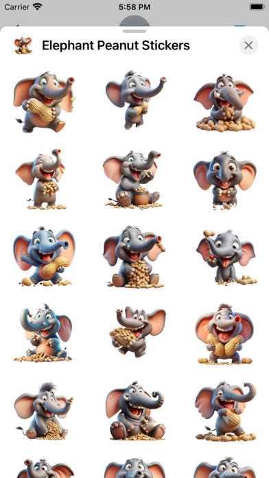 Screenshot #1 pour Elephant Peanut Stickers