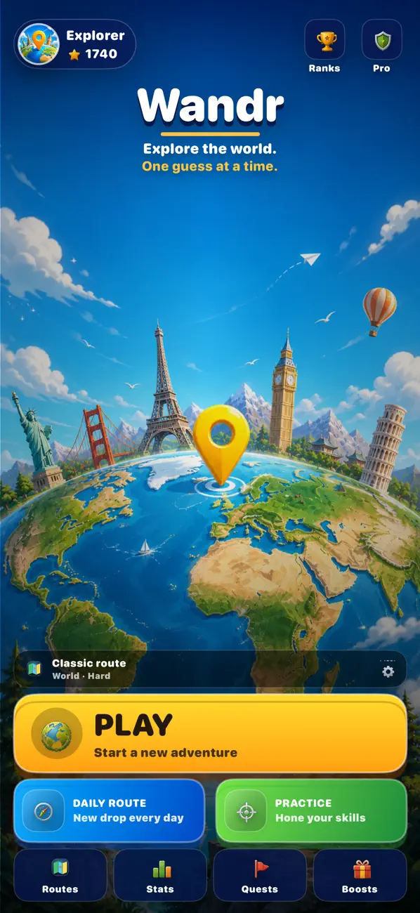 Screenshot #1 pour Wandr: World Guessing Game