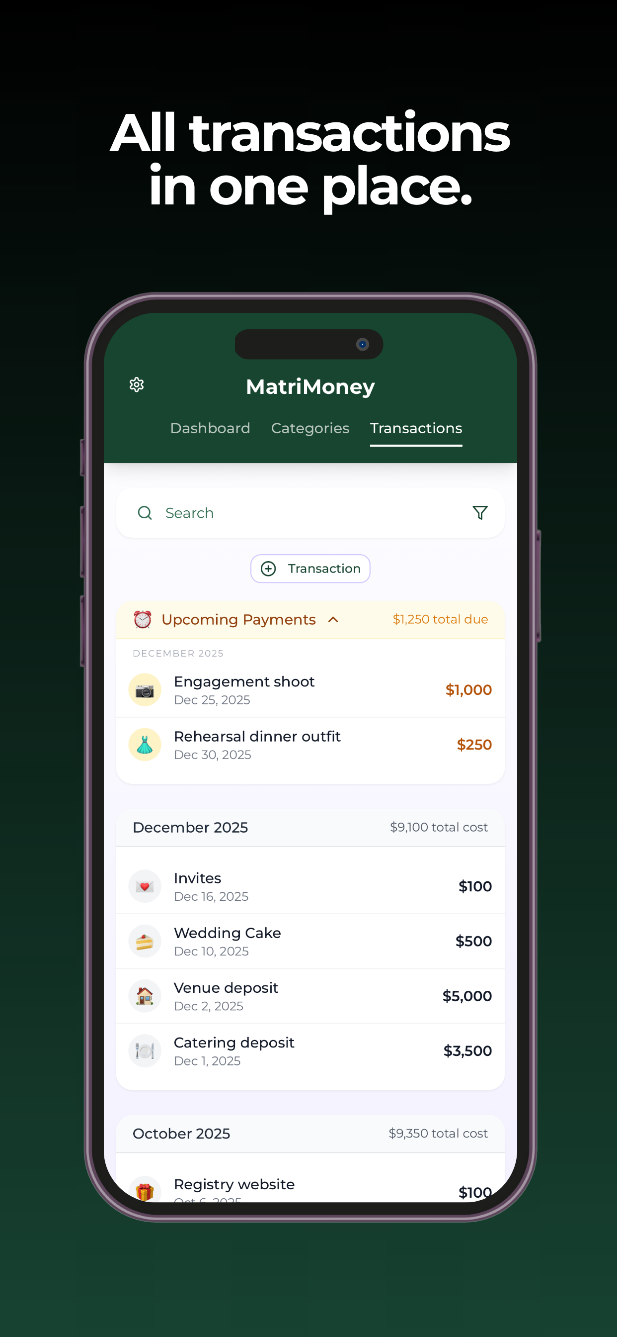 MatriMoney - Wedding Budgeting screenshot 3